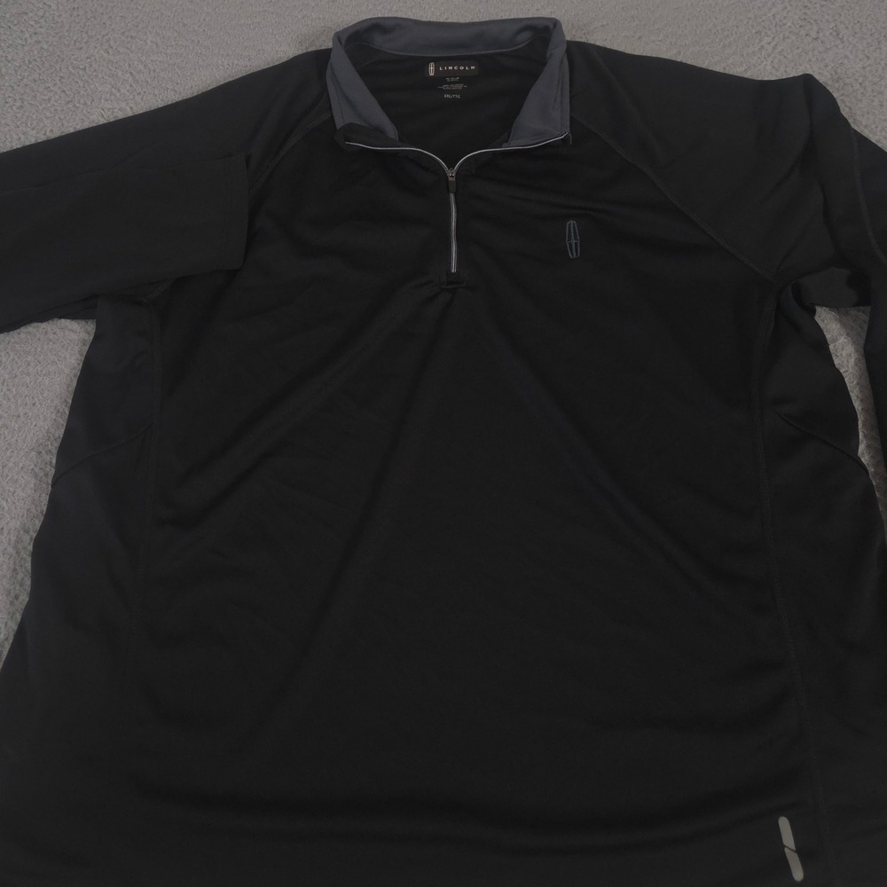 Lincoln Pullover Mens XXL Black Radar 1/4 Zip Performance Employee Salesman Work